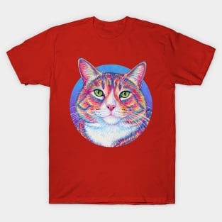 Colorful Brown and White Tabby Cat T-Shirt